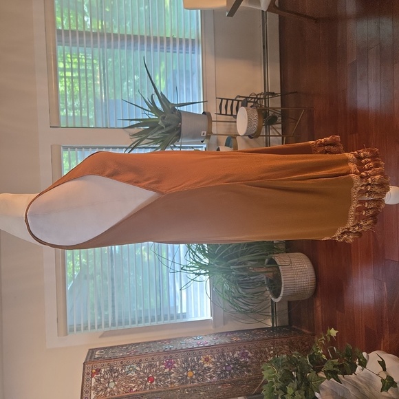 NWT REFORMATION Taurus Dress Sleeveless V Neck Plunge Tassled Toffee XS - Picture 3 of 9